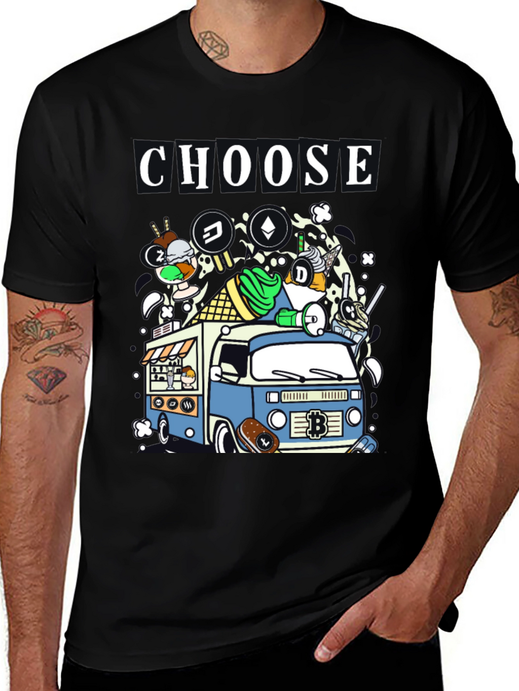 Choose Crypto Ice Cream Truck T-Shirt