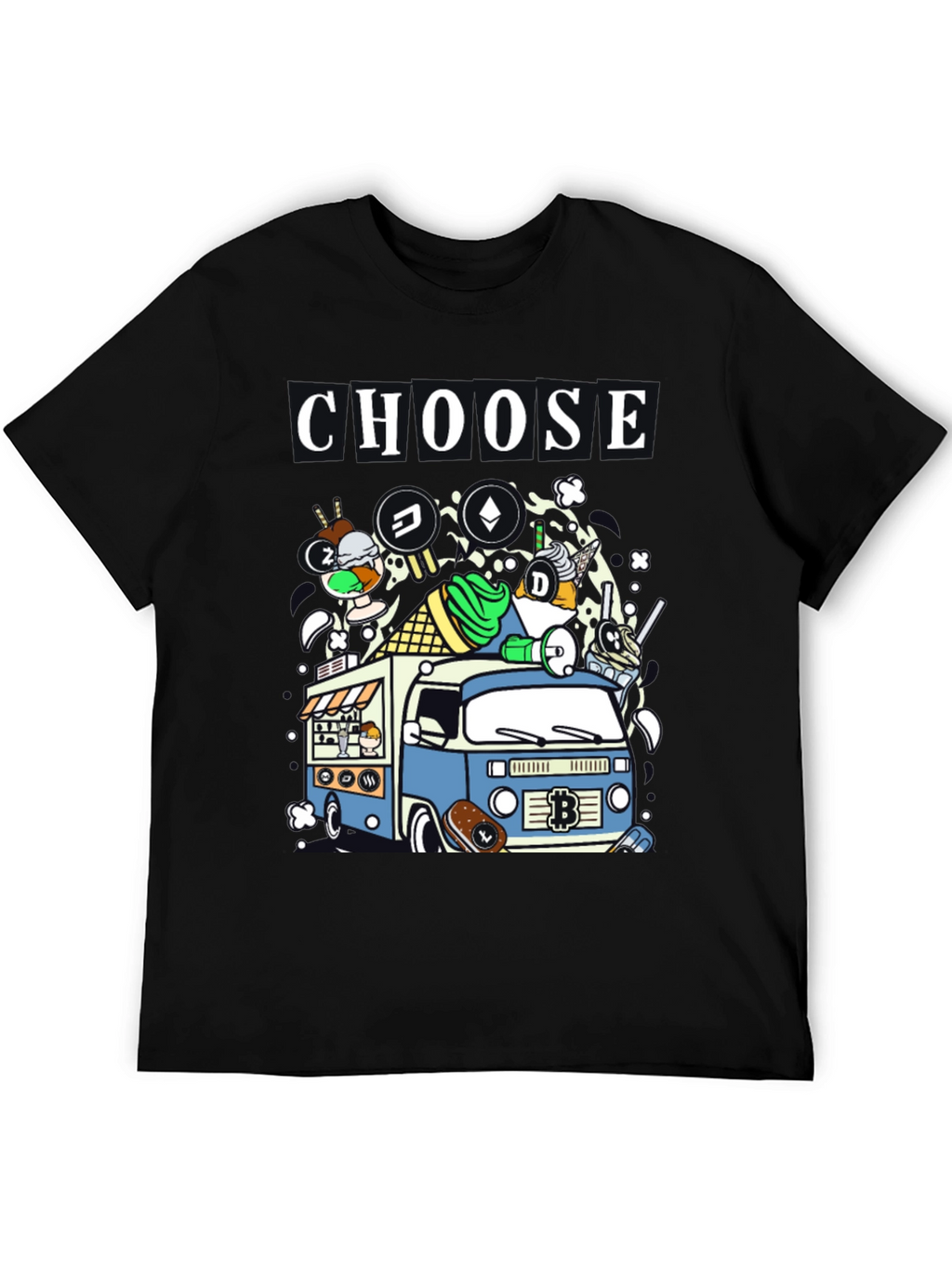 Choose Crypto Ice Cream Truck T-Shirt