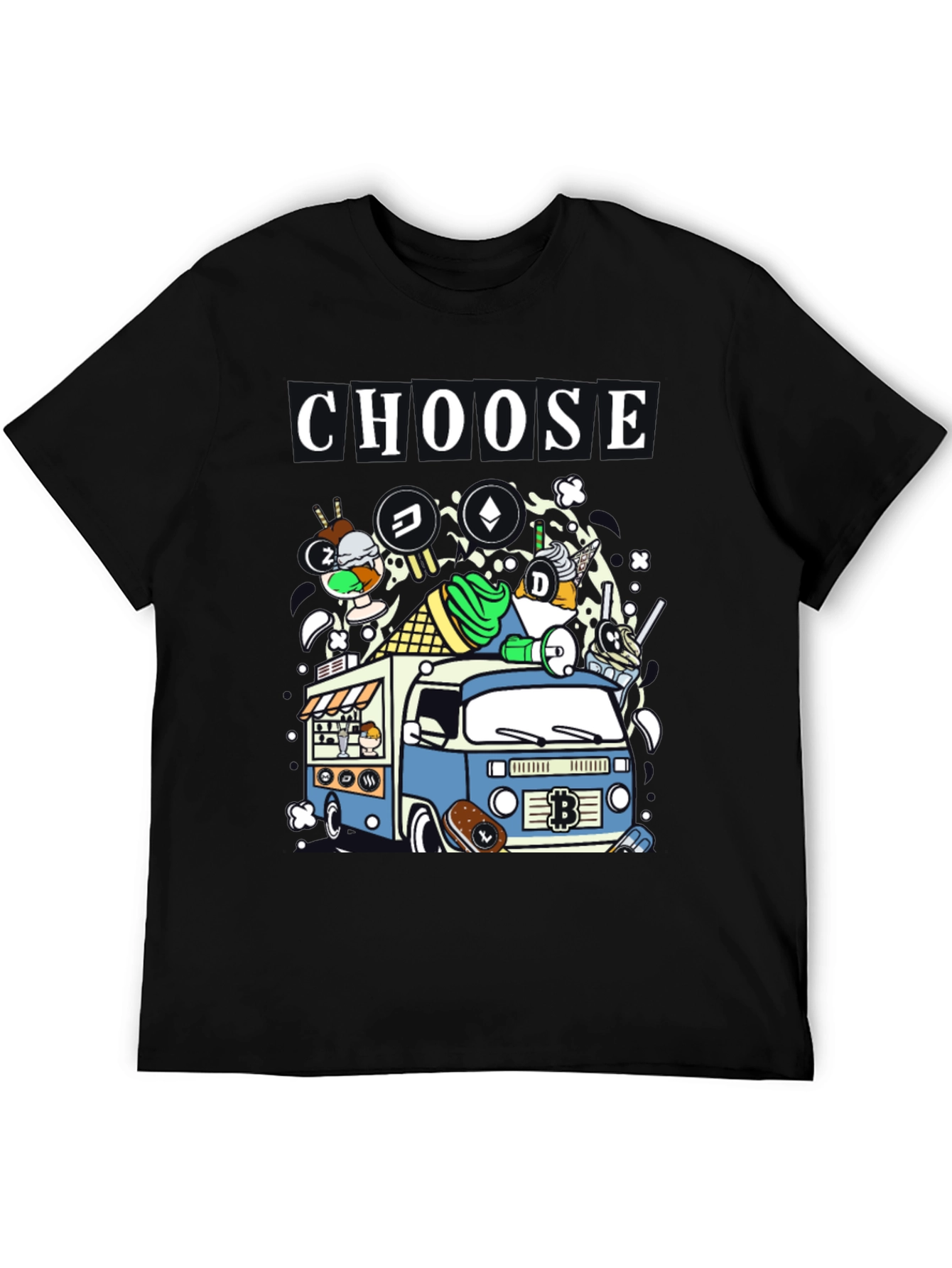 Choose Crypto Ice Cream Truck T-Shirt