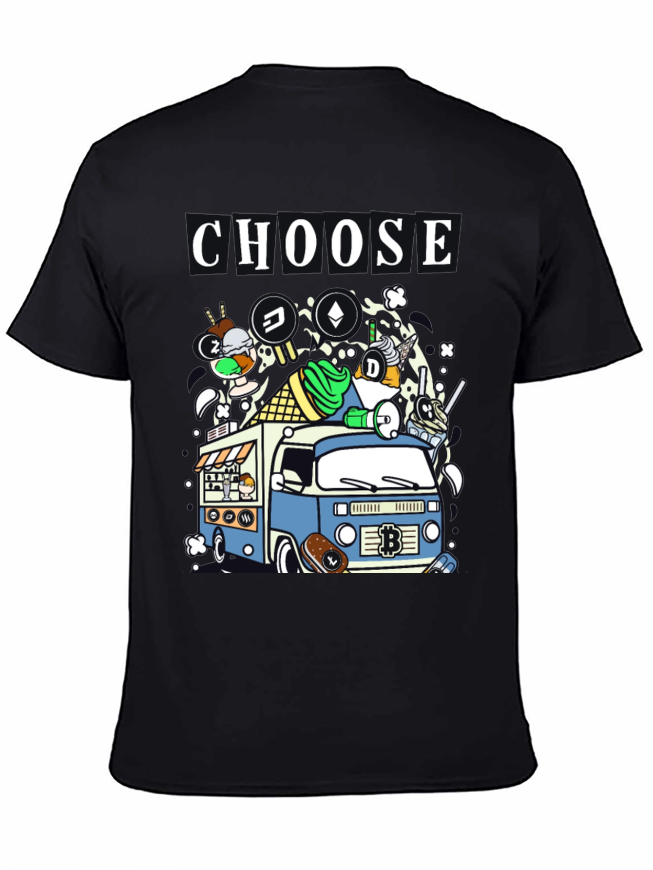 Choose Crypto Ice Cream Truck T-Shirt
