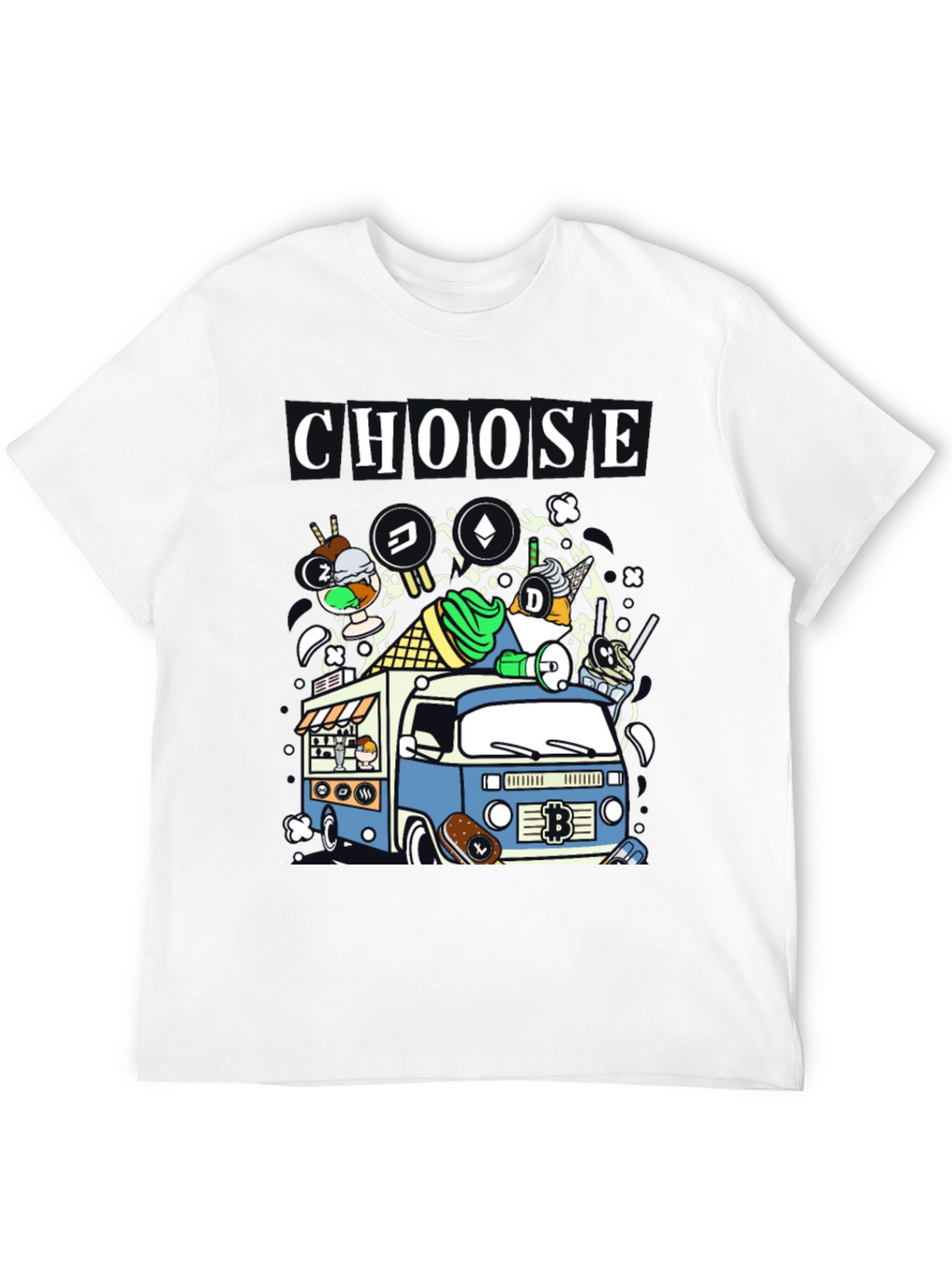 Choose Crypto Ice Cream Truck T-Shirt