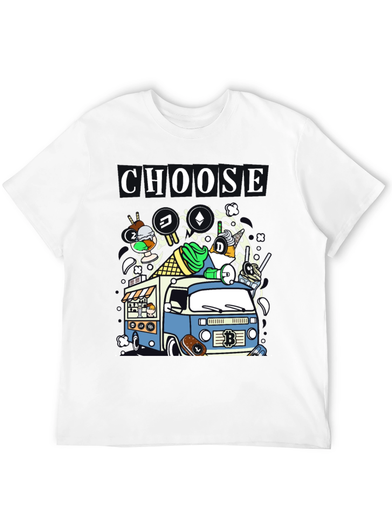 Choose Crypto Ice Cream Truck T-Shirt