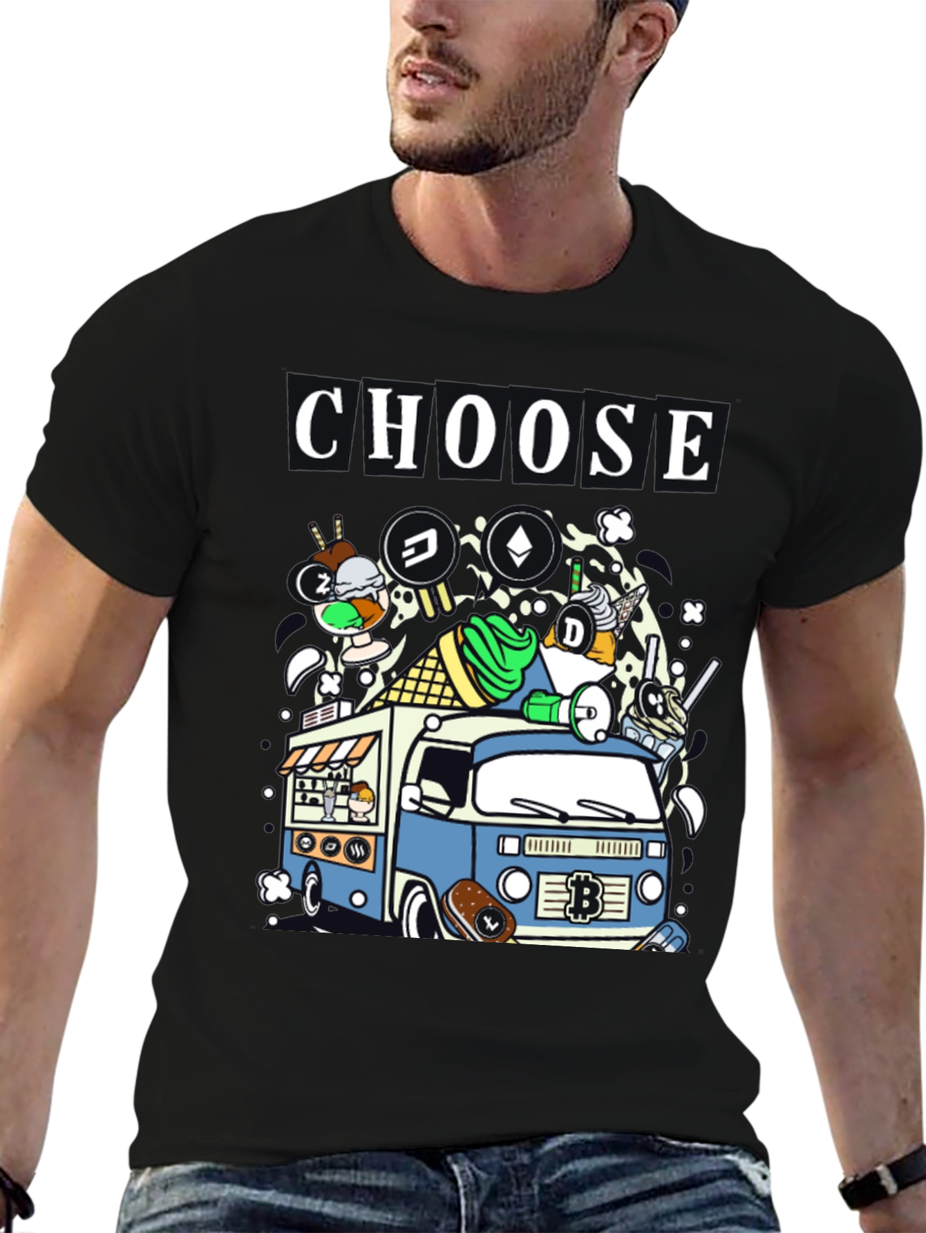 Choose Crypto Ice Cream Truck T-Shirt