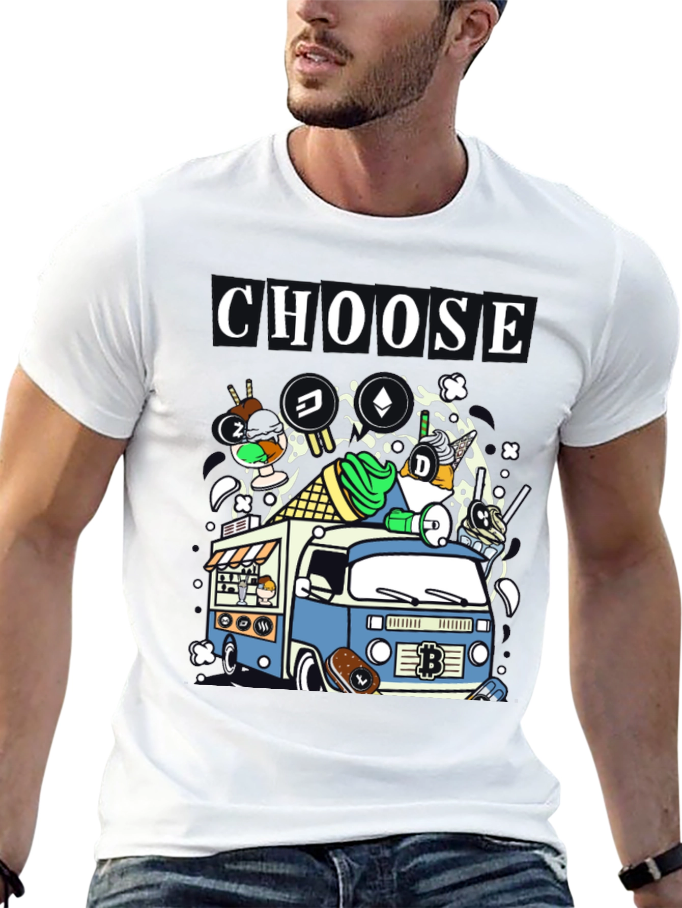 Choose Crypto Ice Cream Truck T-Shirt