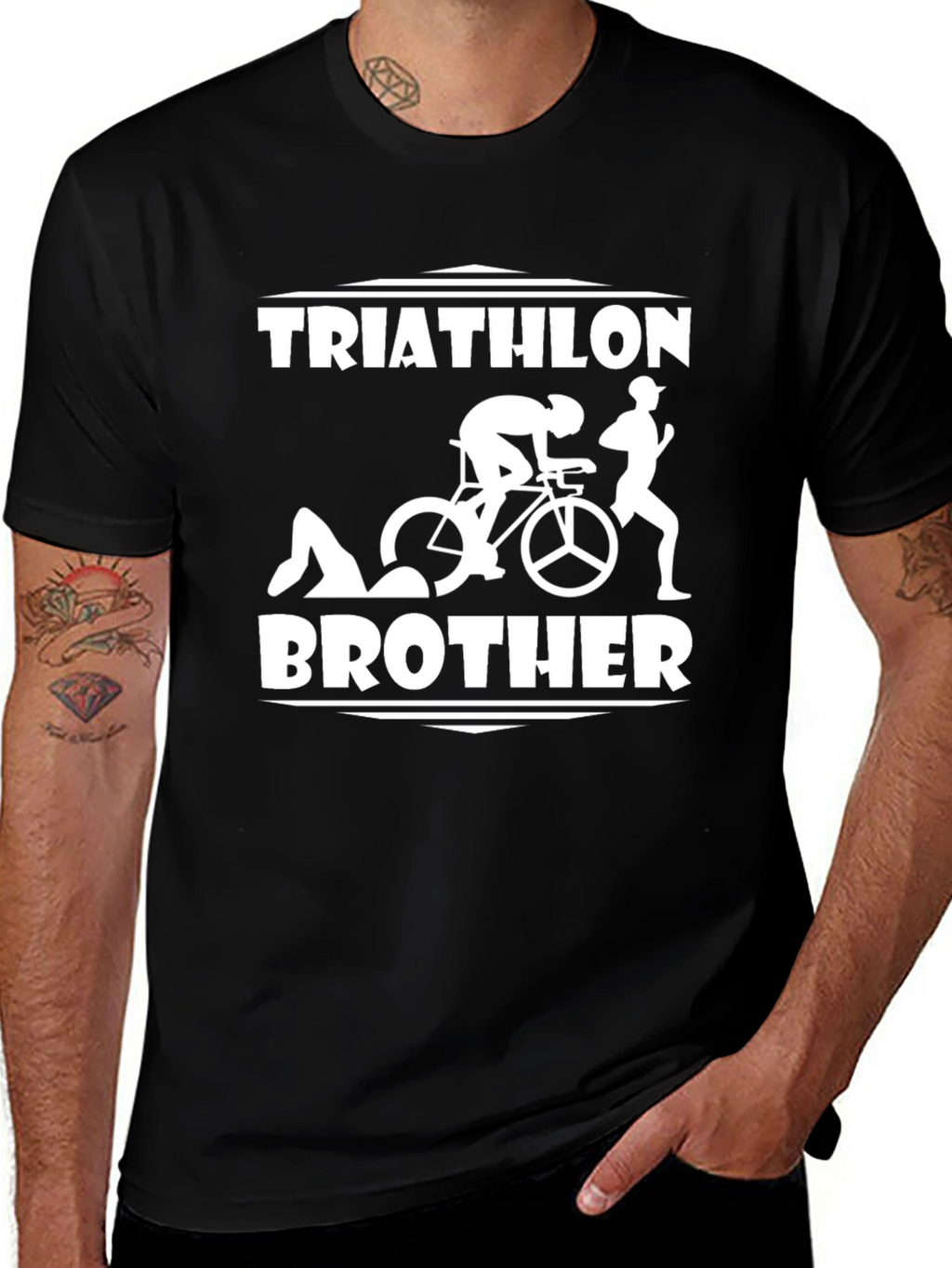 Triathlon Brother Black Graphic T-Shirt