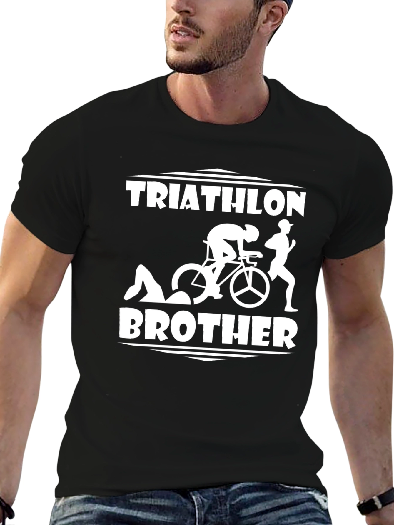 Triathlon Brother Black Graphic T-Shirt