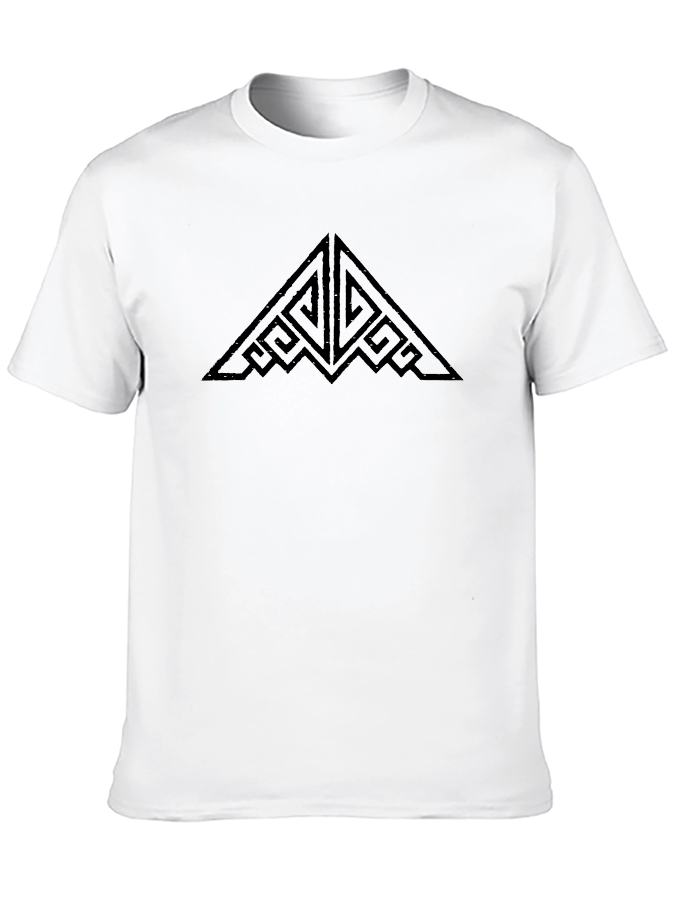 Geometric Patterned Black T-Shirt