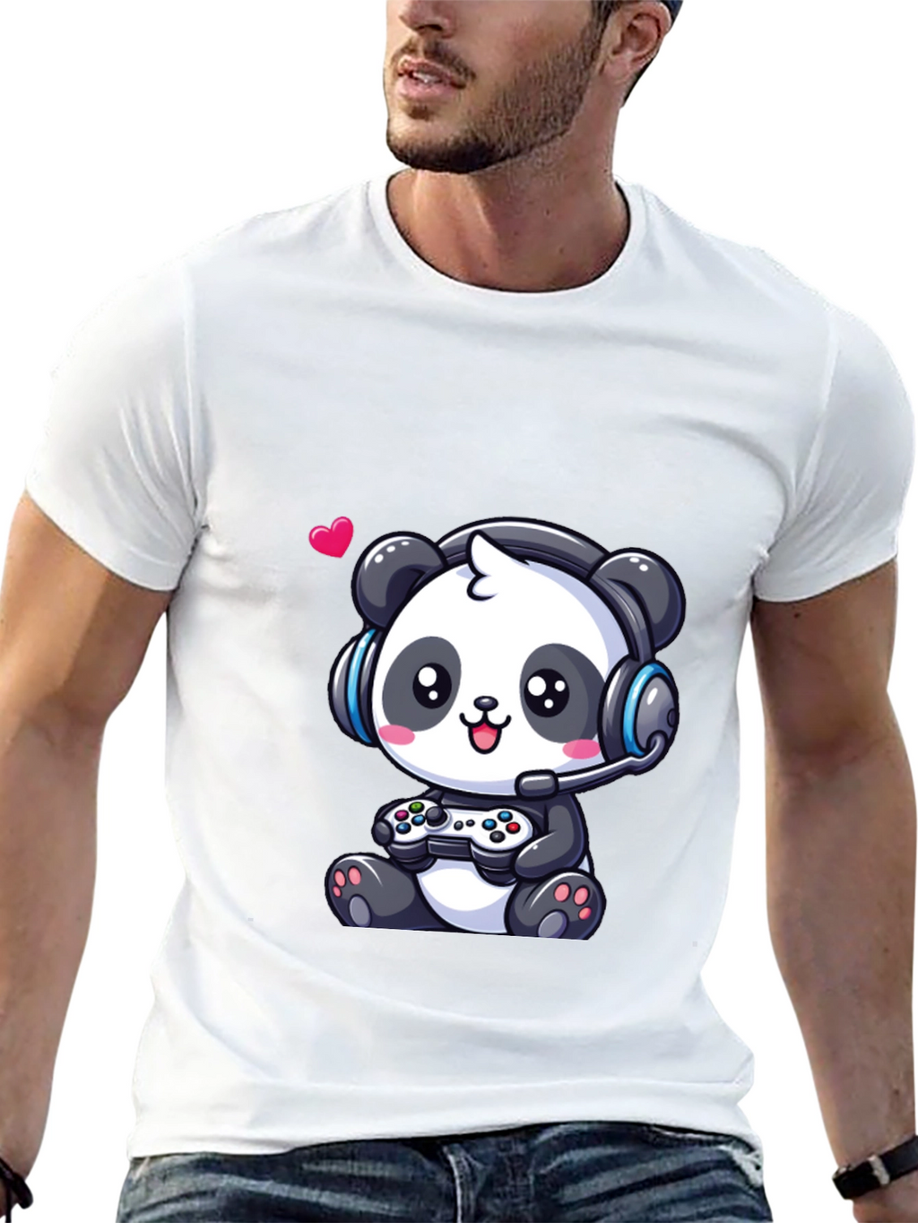 Gamer Panda T-Shirt - Cute Gaming Design