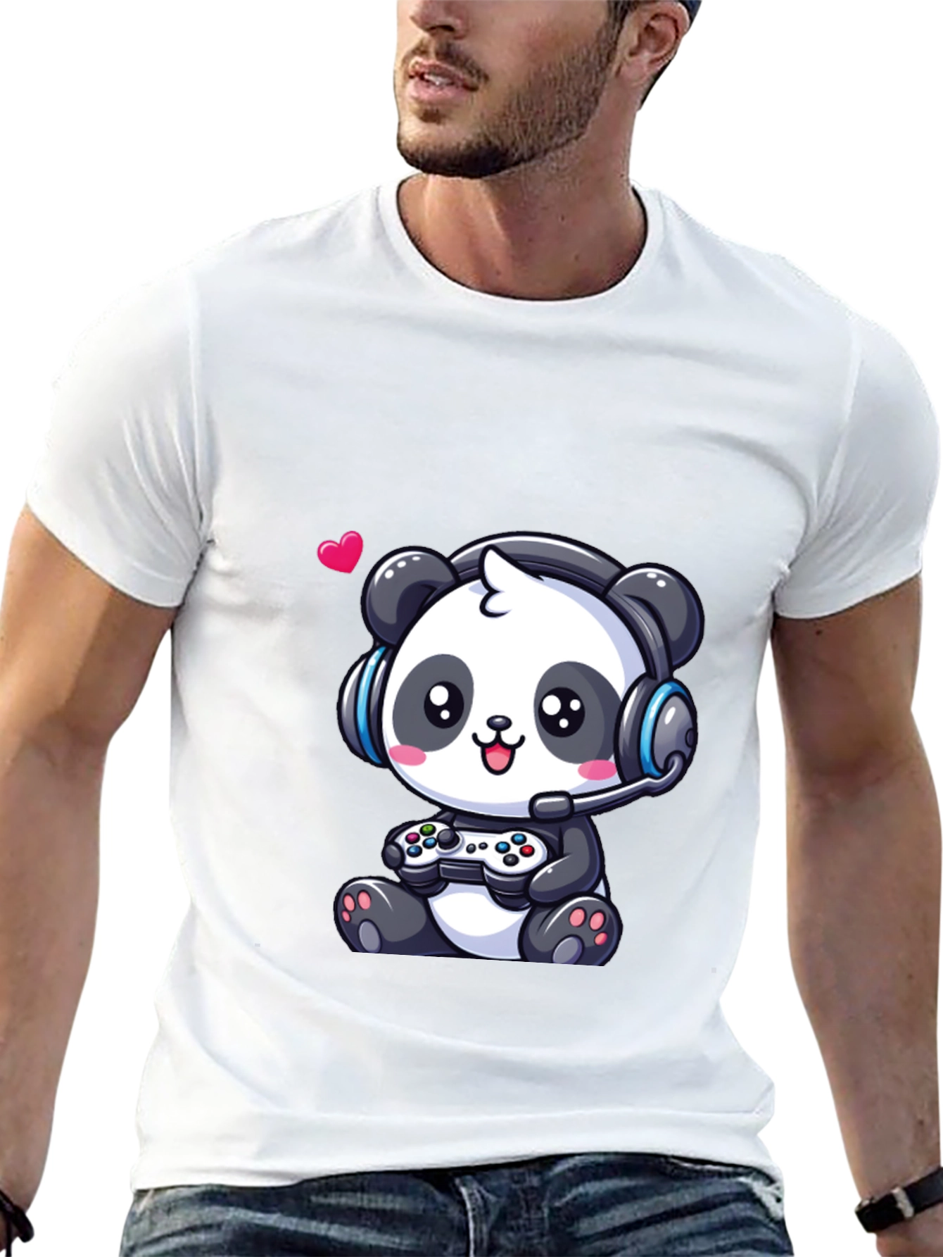 Gamer Panda T-Shirt - Cute Gaming Design