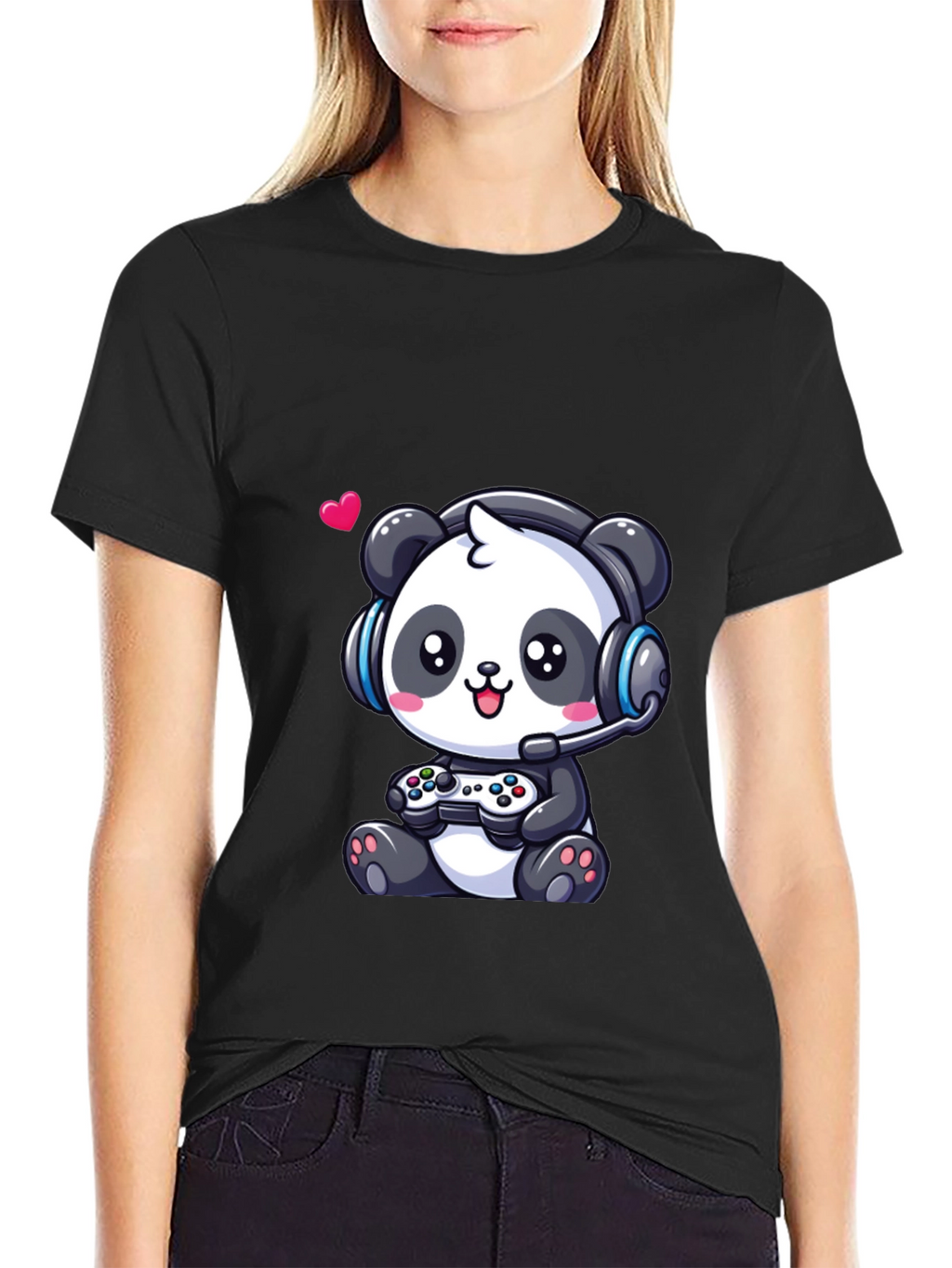 Gamer Panda T-Shirt - Cute Gaming Design