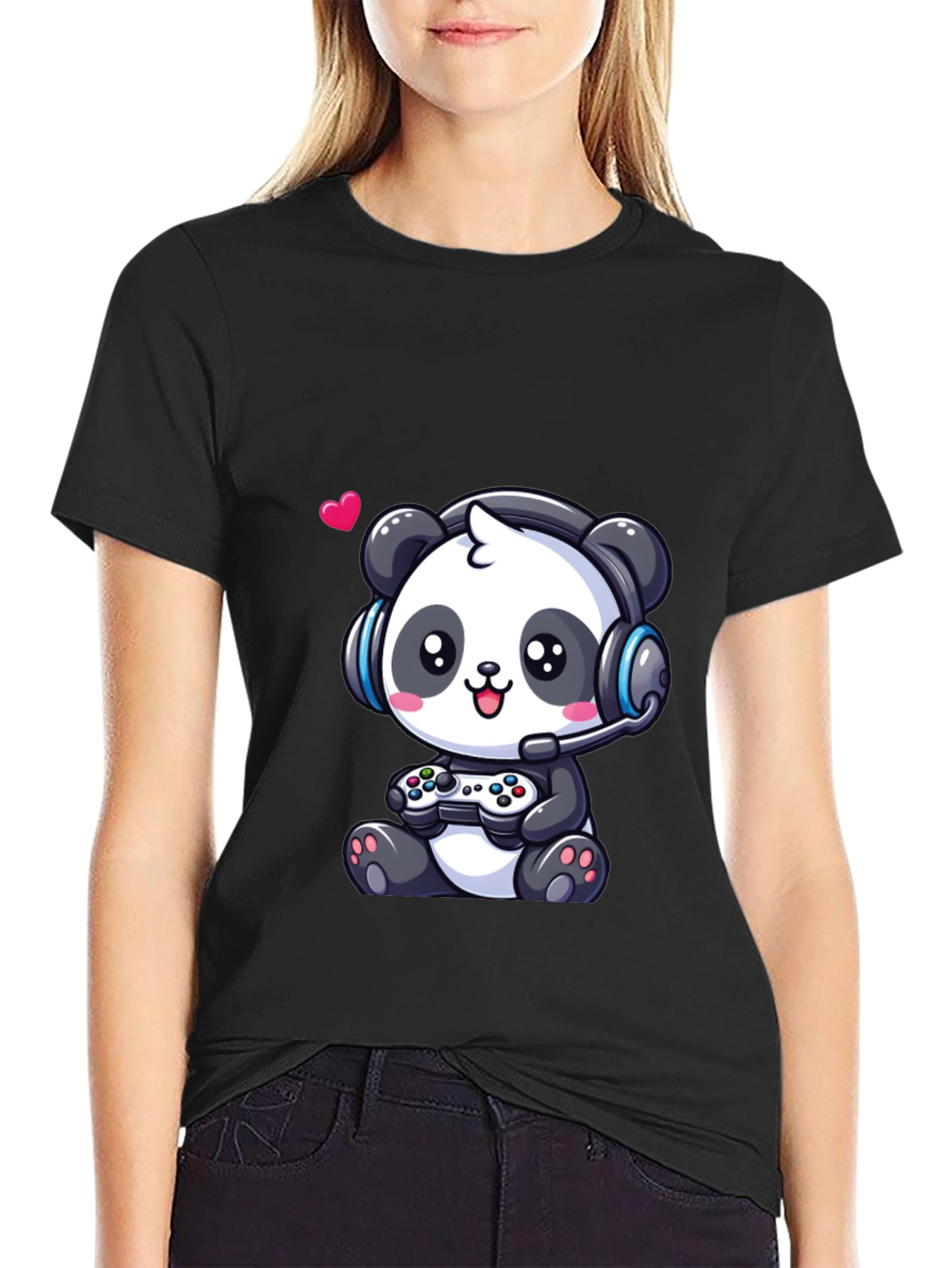 Gamer Panda T-Shirt - Cute Gaming Design