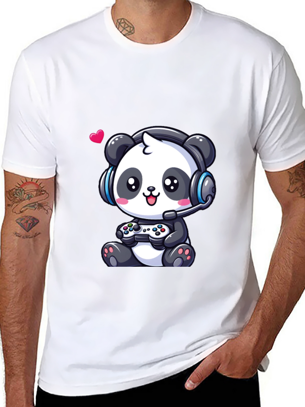 Gamer Panda T-Shirt - Cute Gaming Design