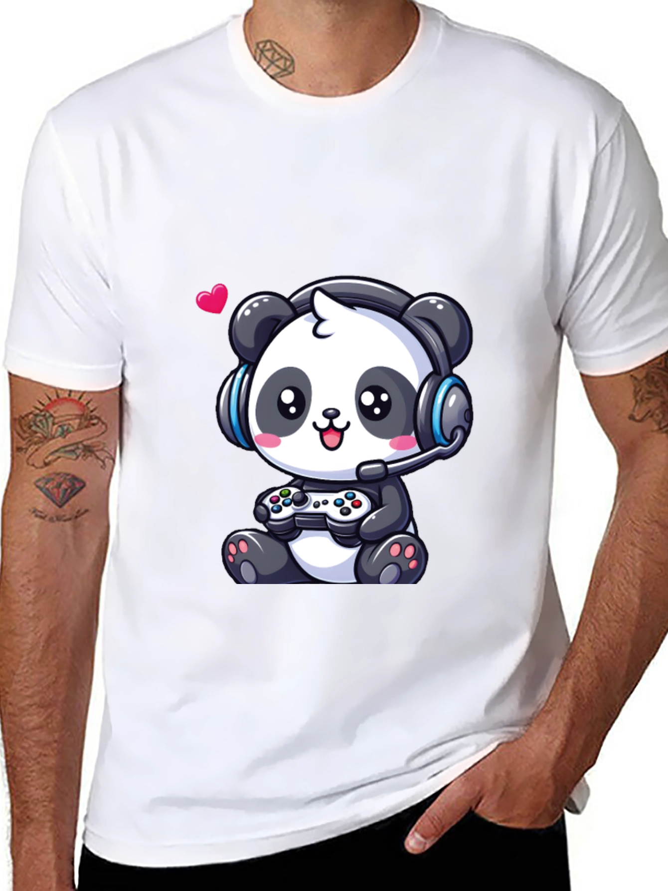 Gamer Panda T-Shirt - Cute Gaming Design