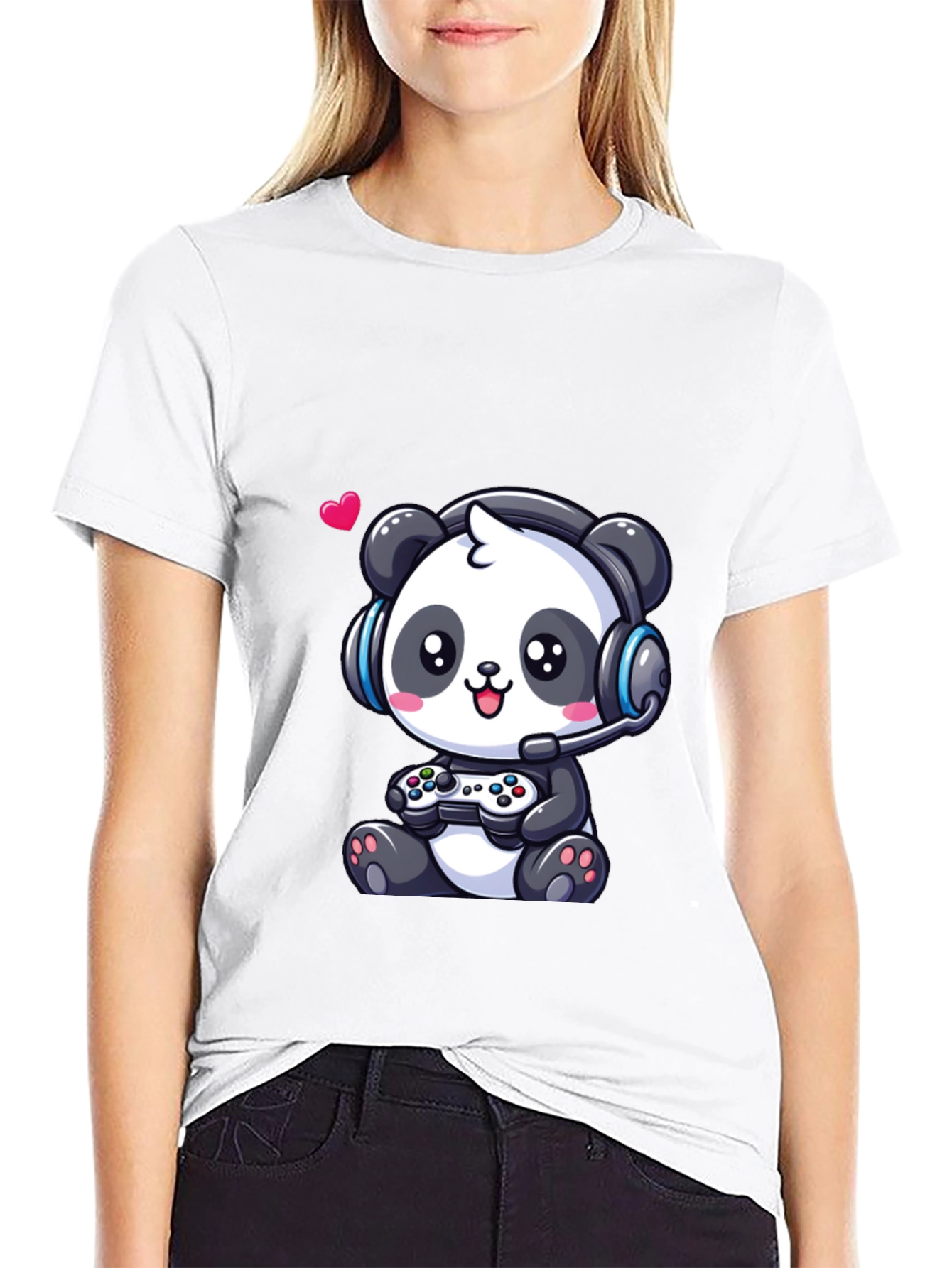 Gamer Panda T-Shirt - Cute Gaming Design