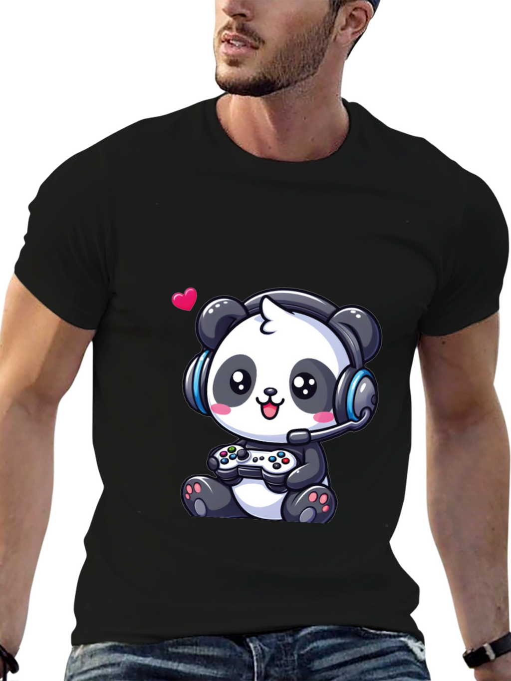 Gamer Panda T-Shirt - Cute Gaming Design