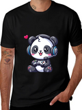 Gamer Panda T-Shirt - Cute Gaming Design