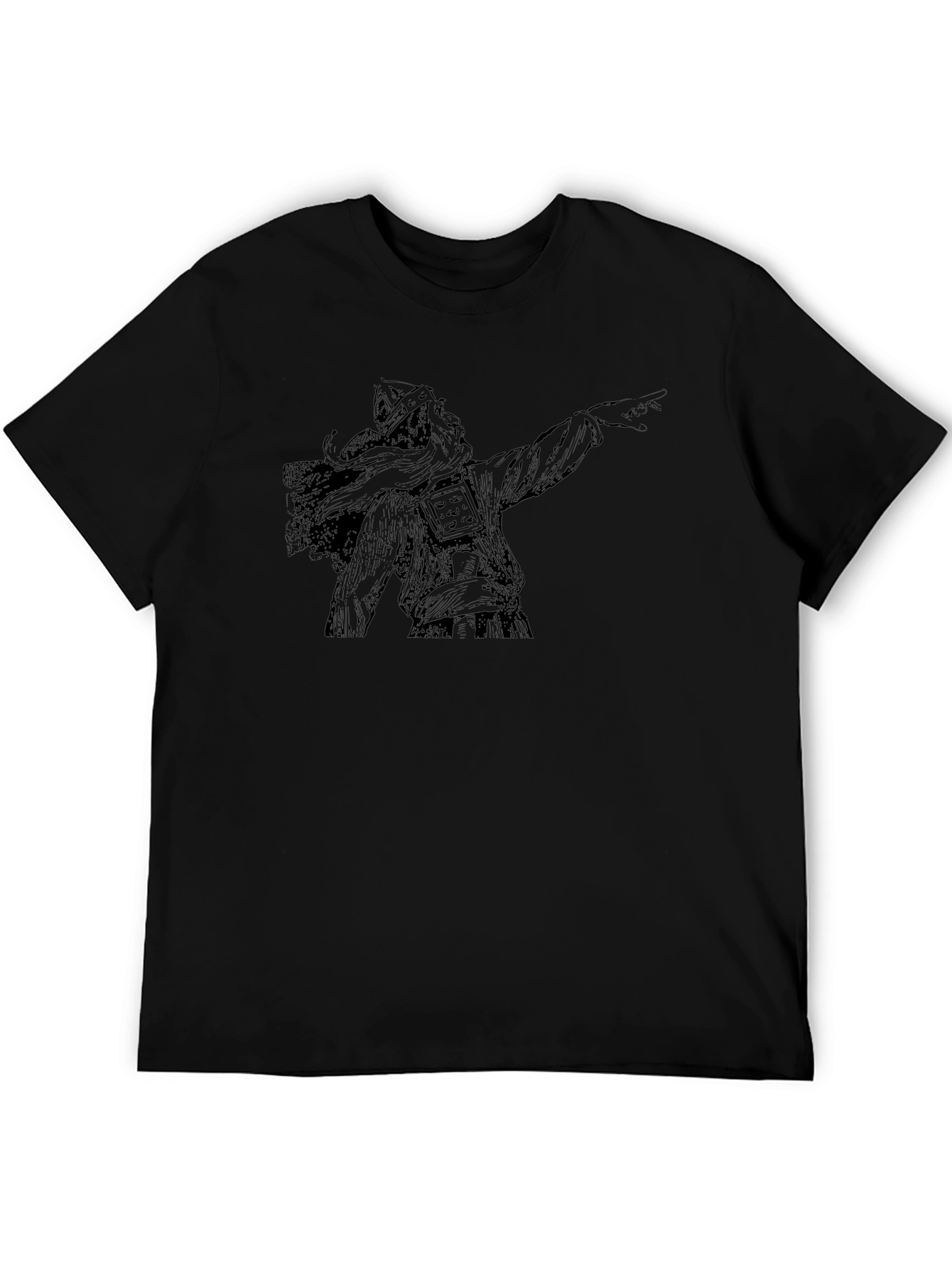 Black T-Shirt with Viking Graphic