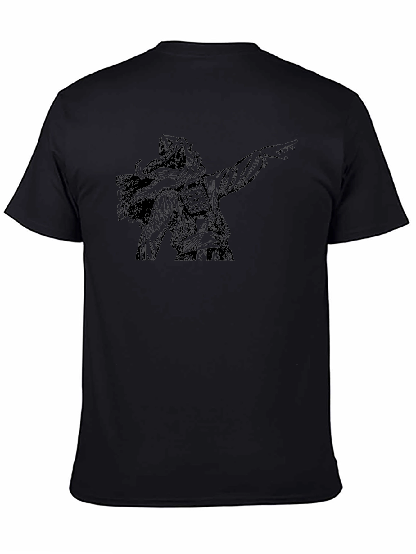 Black T-Shirt with Viking Graphic