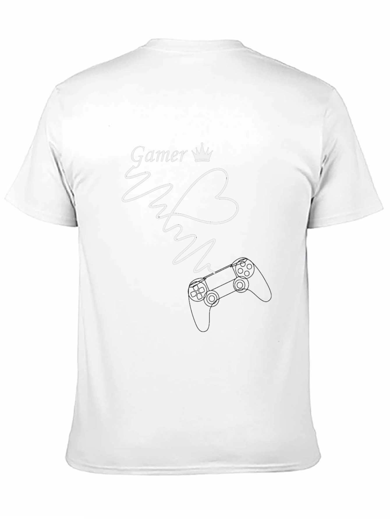 Gamer Heartbeat Graphic Tee - Black Cotton Blend