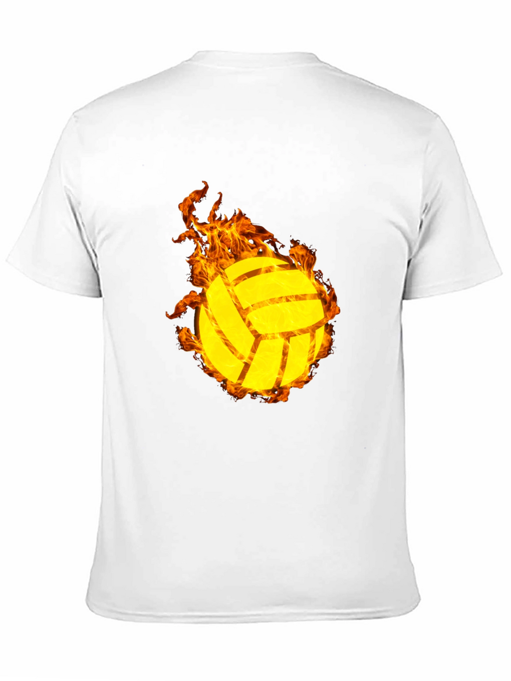 Flaming Volleyball Graphic T-Shirt - Sporty Style