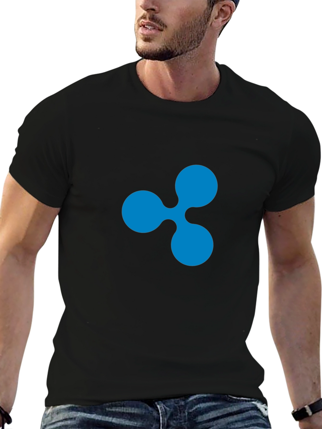 Ripple Crypto Black T-Shirt - Modern Casual Wear