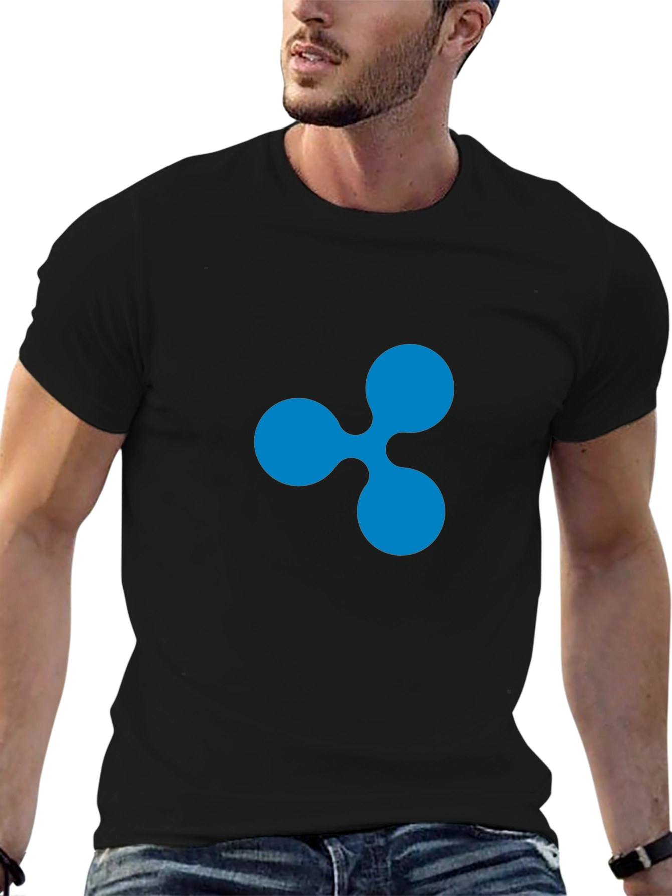 Ripple Crypto Black T-Shirt - Modern Casual Wear