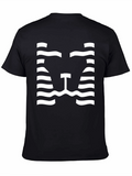 Stripped Animal Face Graphic Tee - Black Cotton T-Shirt