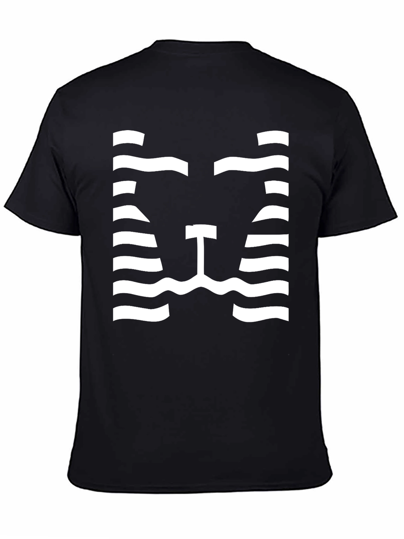 Stripped Animal Face Graphic Tee - Black Cotton T-Shirt
