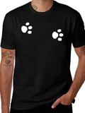 Mens Black Paw Print T-Shirt