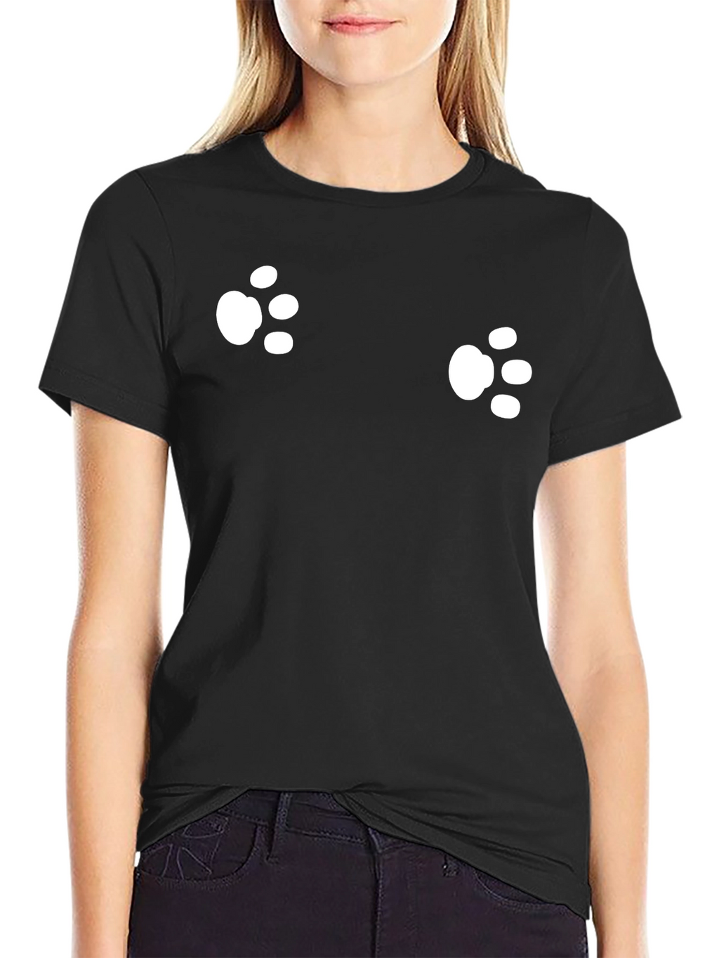 Mens Black Paw Print T-Shirt