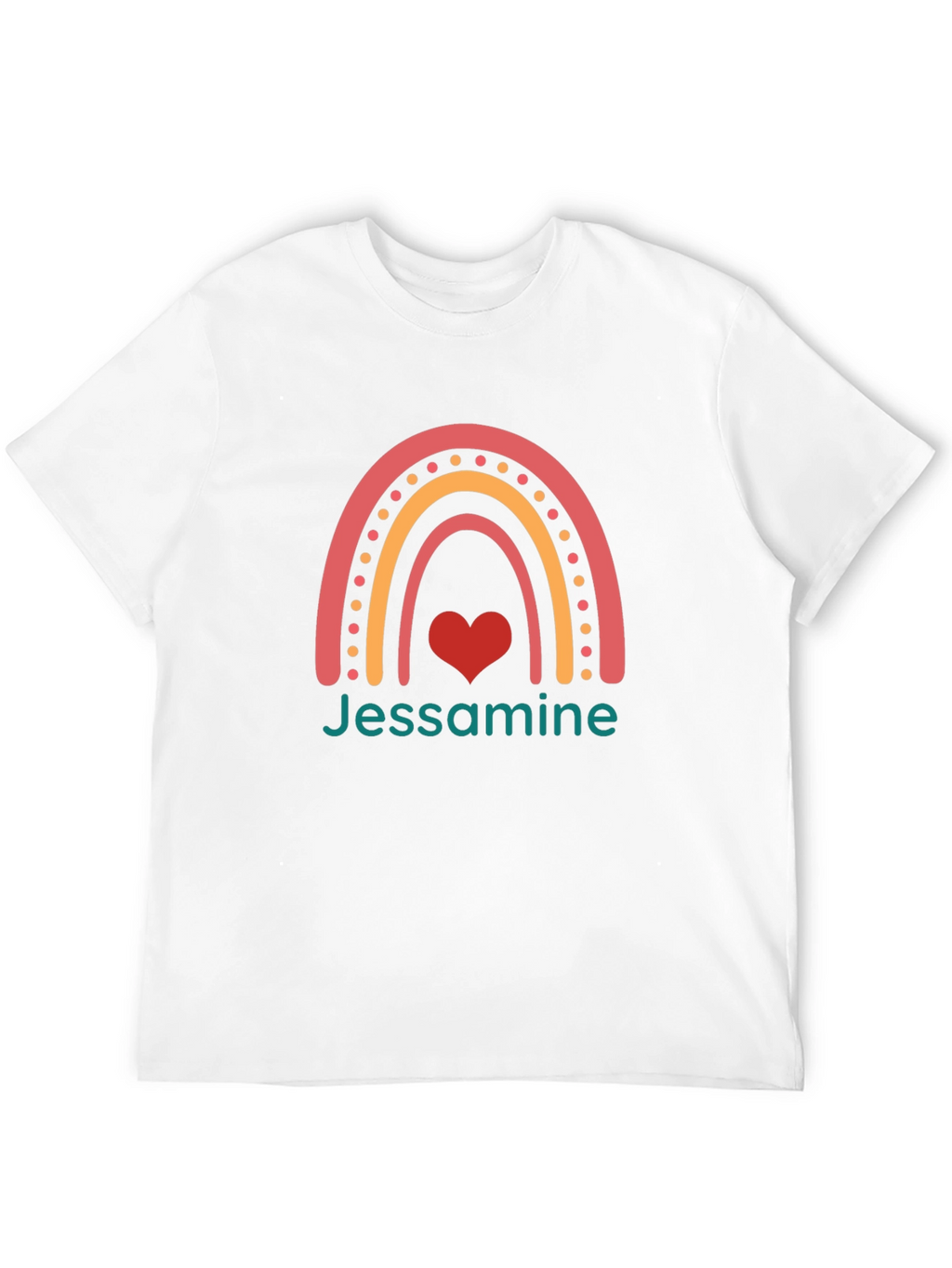 Jessamine Rainbow Heart Black T-Shirt