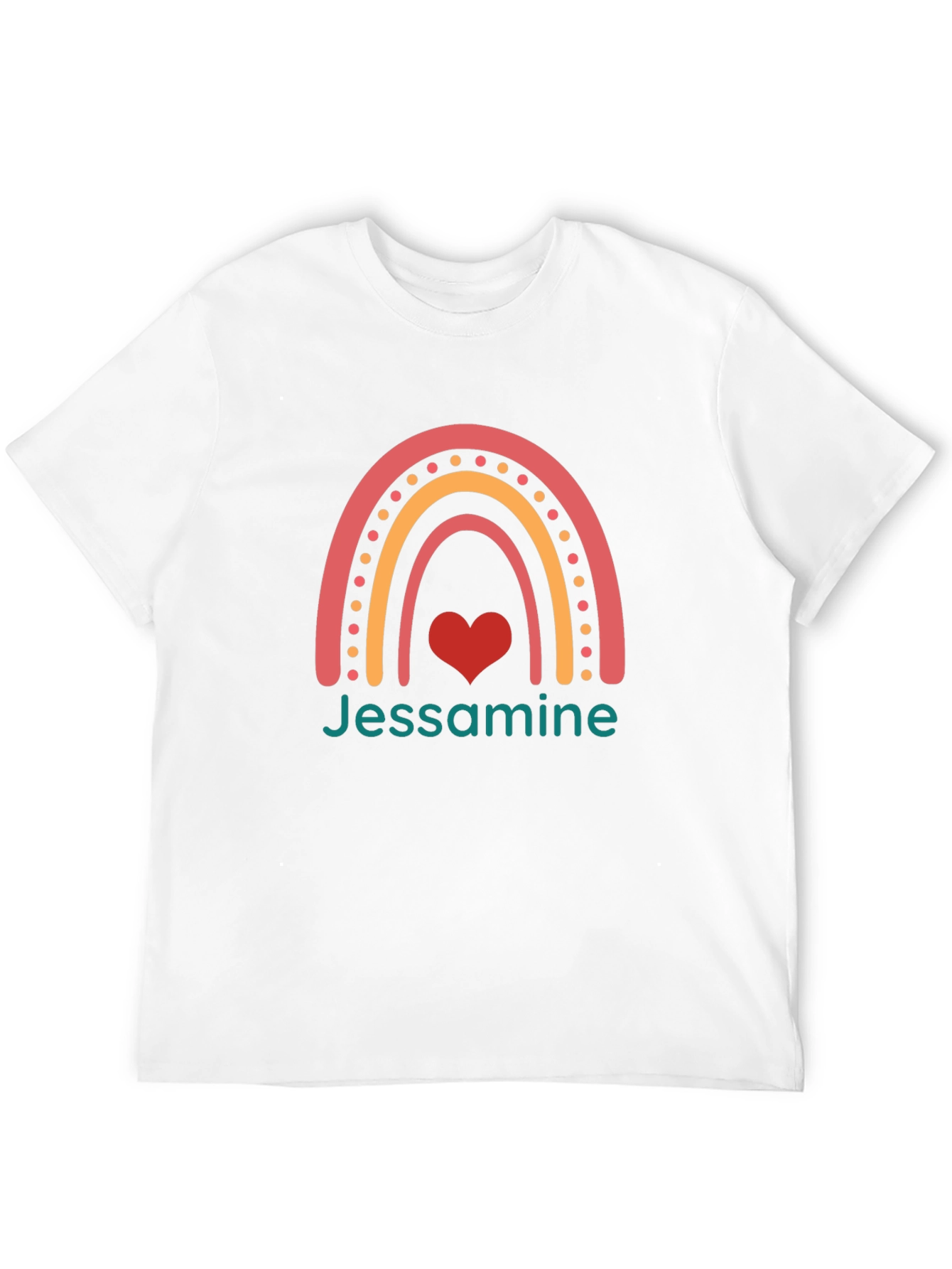 Jessamine Rainbow Heart Black T-Shirt