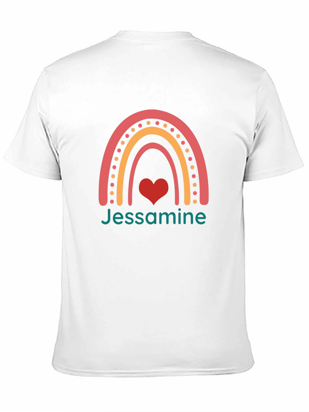 Jessamine Rainbow Heart Black T-Shirt