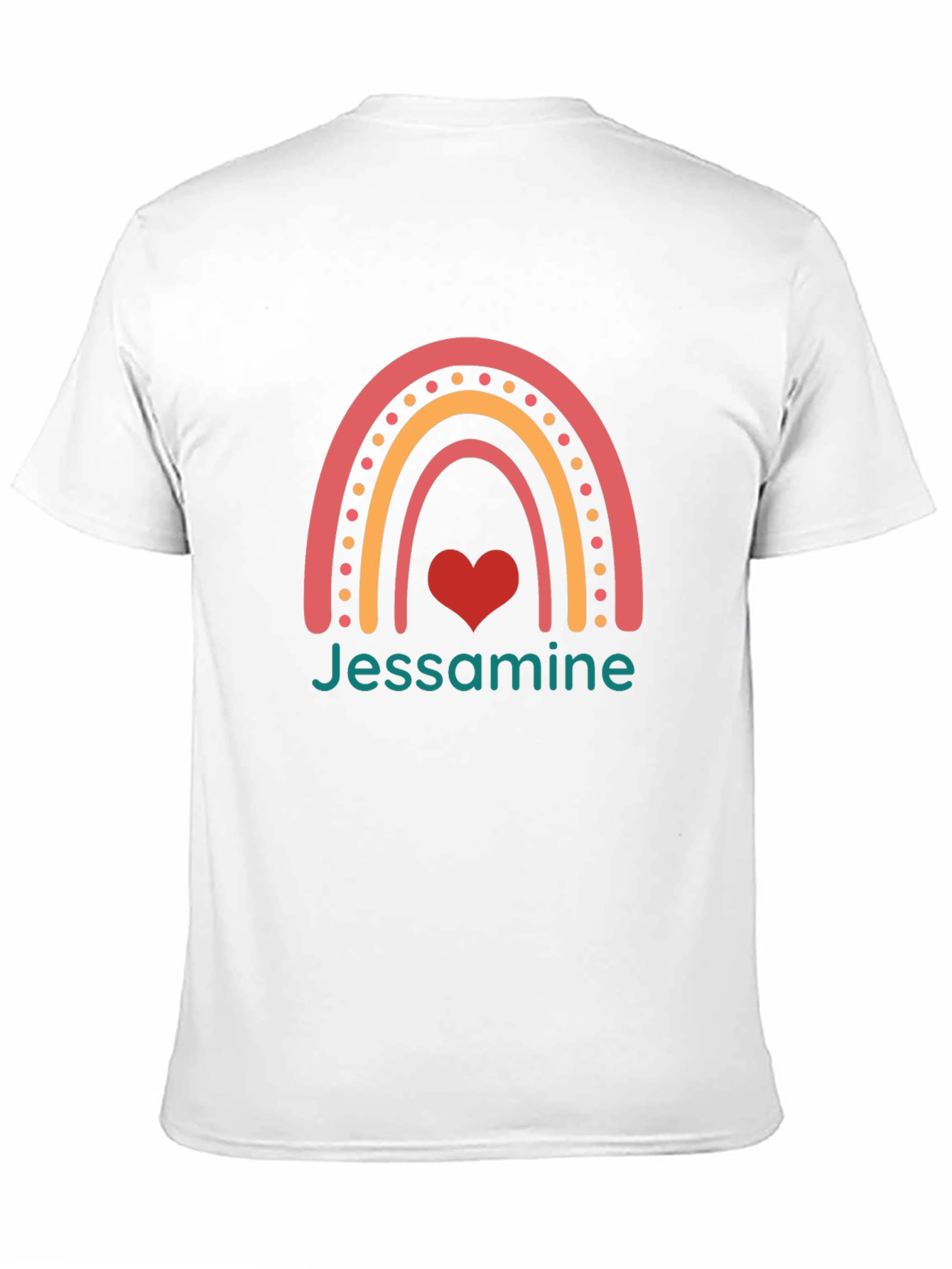 Jessamine Rainbow Heart Black T-Shirt