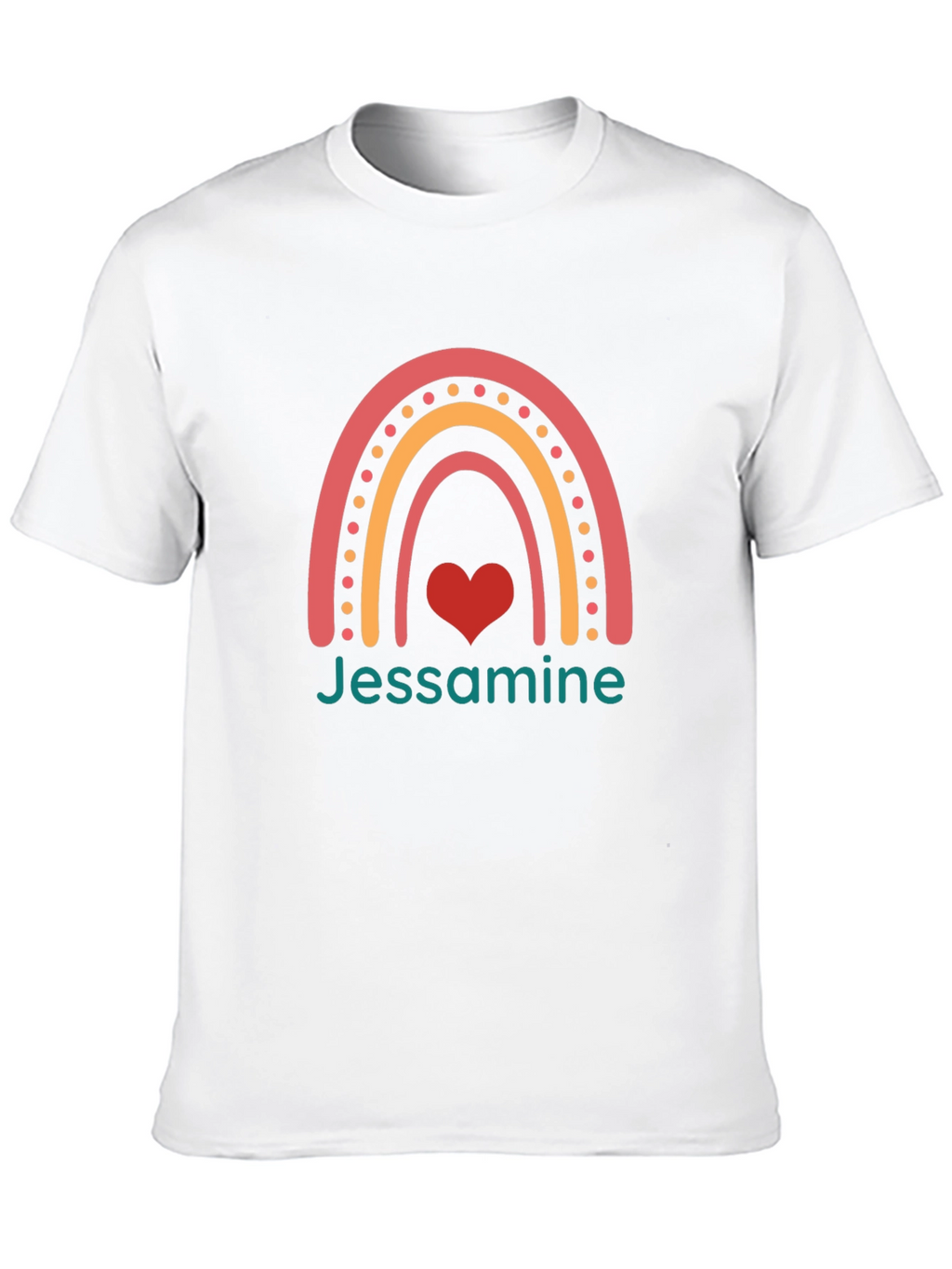 Jessamine Rainbow Heart Black T-Shirt