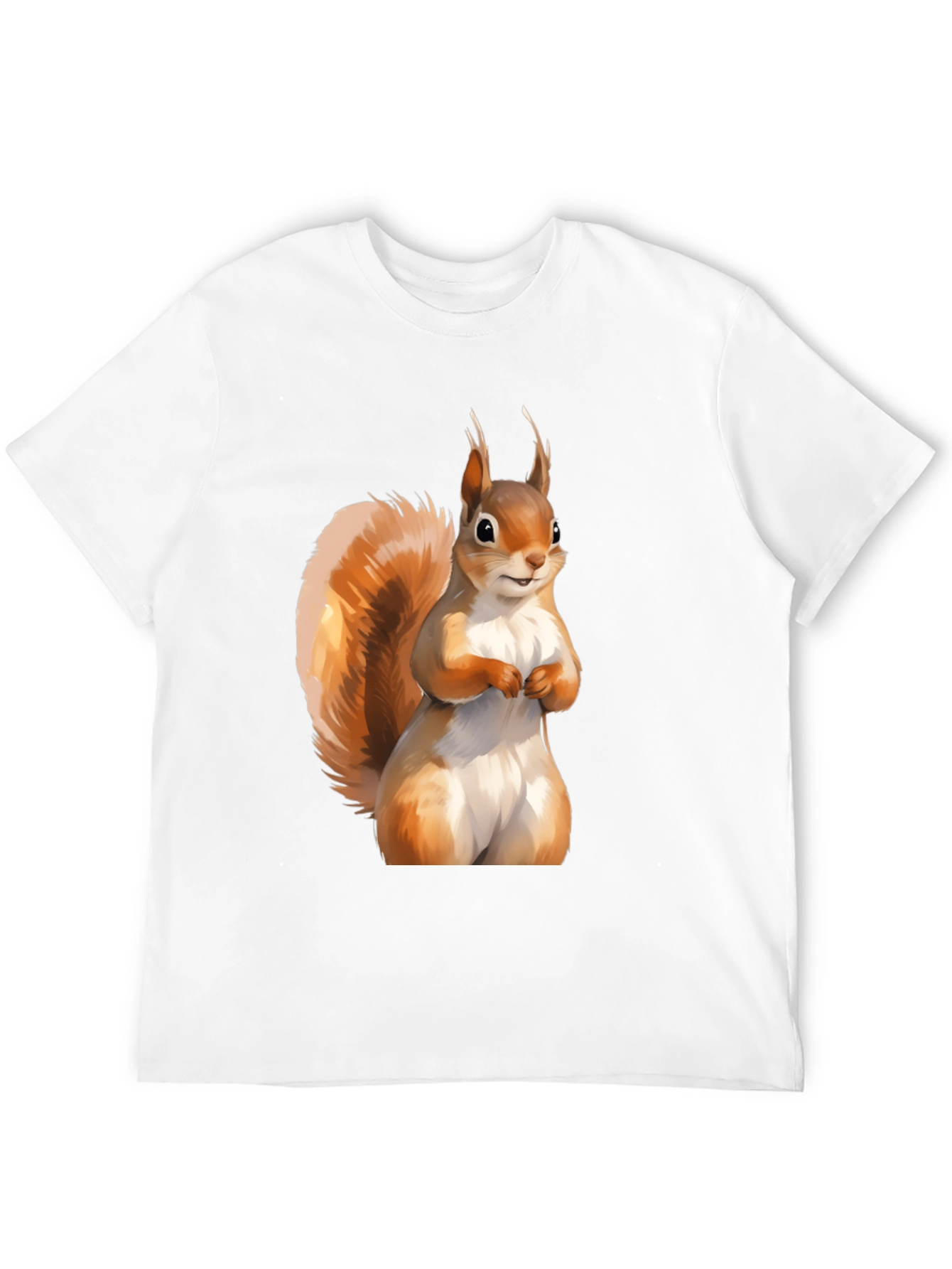 Squirrel Graphic Tee - Black Cotton Casual T-Shirt