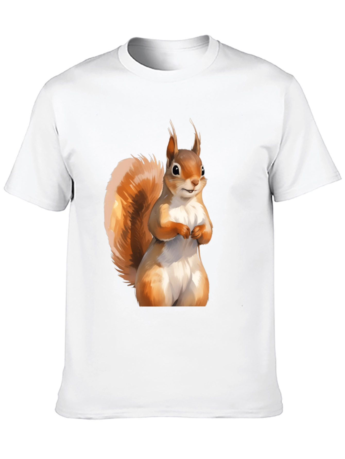 Squirrel Graphic Tee - Black Cotton Casual T-Shirt