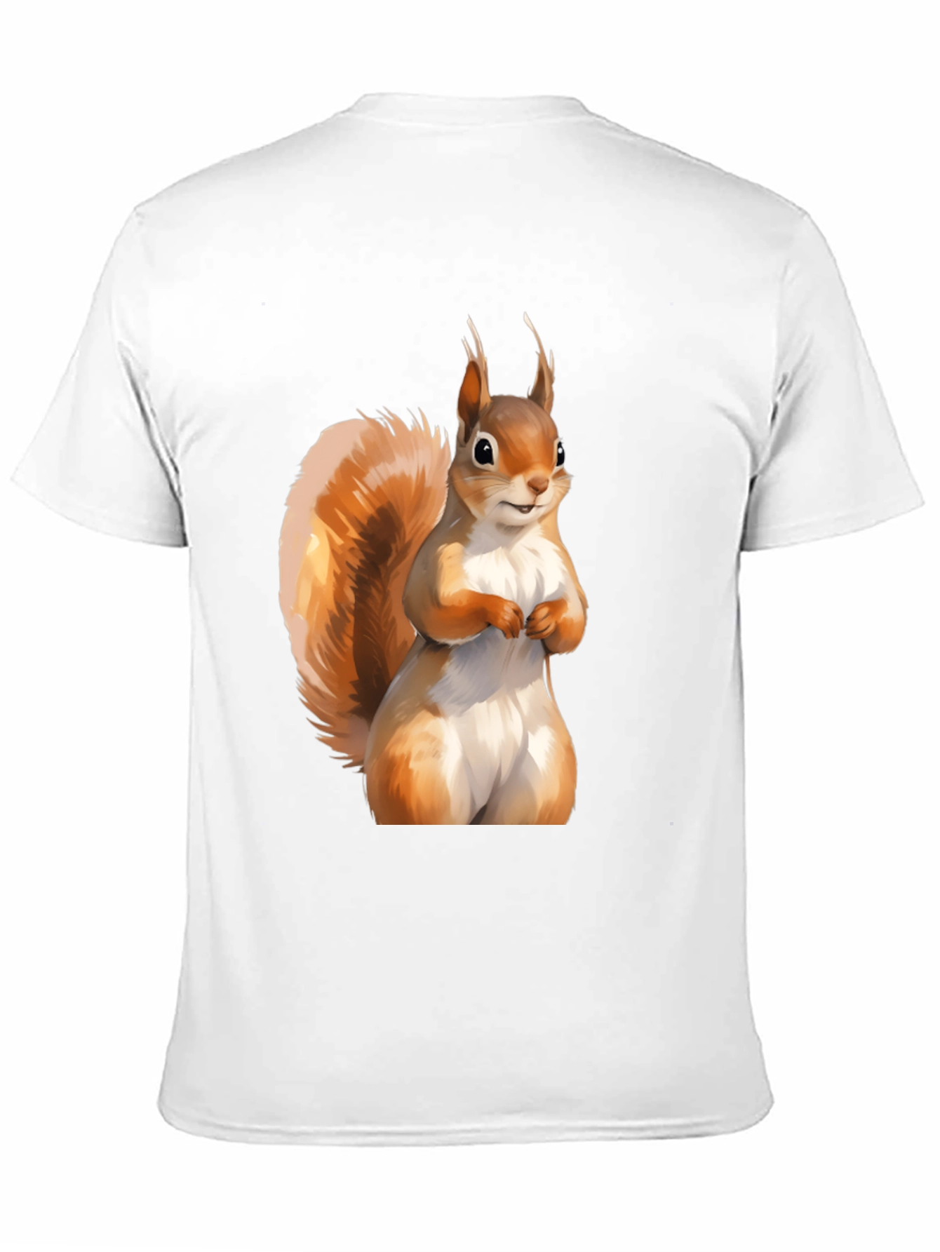 Squirrel Graphic Tee - Black Cotton Casual T-Shirt