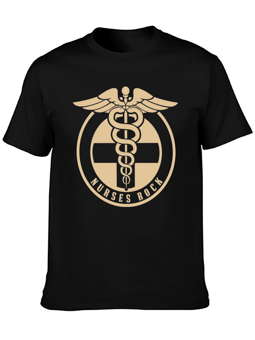 Nurses Rock Caduceus Symbol Graphic Tee