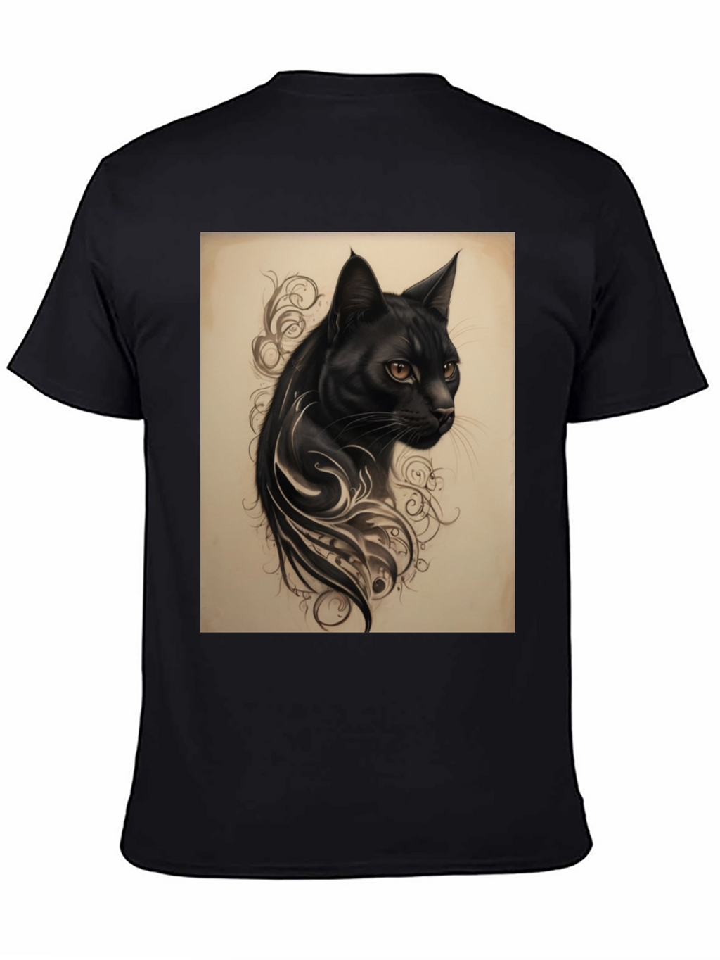 Black Cat Tattoo Graphic Tee - Mens
