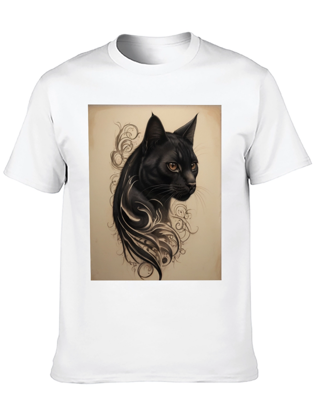 Black Cat Tattoo Graphic Tee - Mens