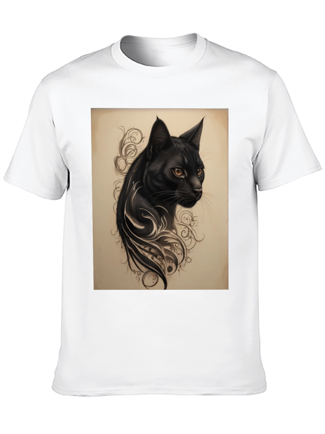 Black Cat Tattoo Graphic Tee - Mens