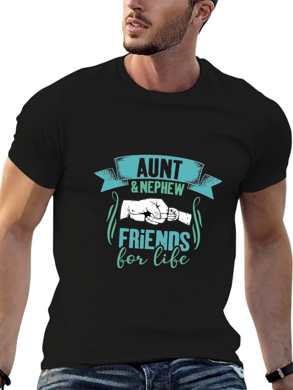 Aunt & Nephew Friends for Life Black T-Shirt