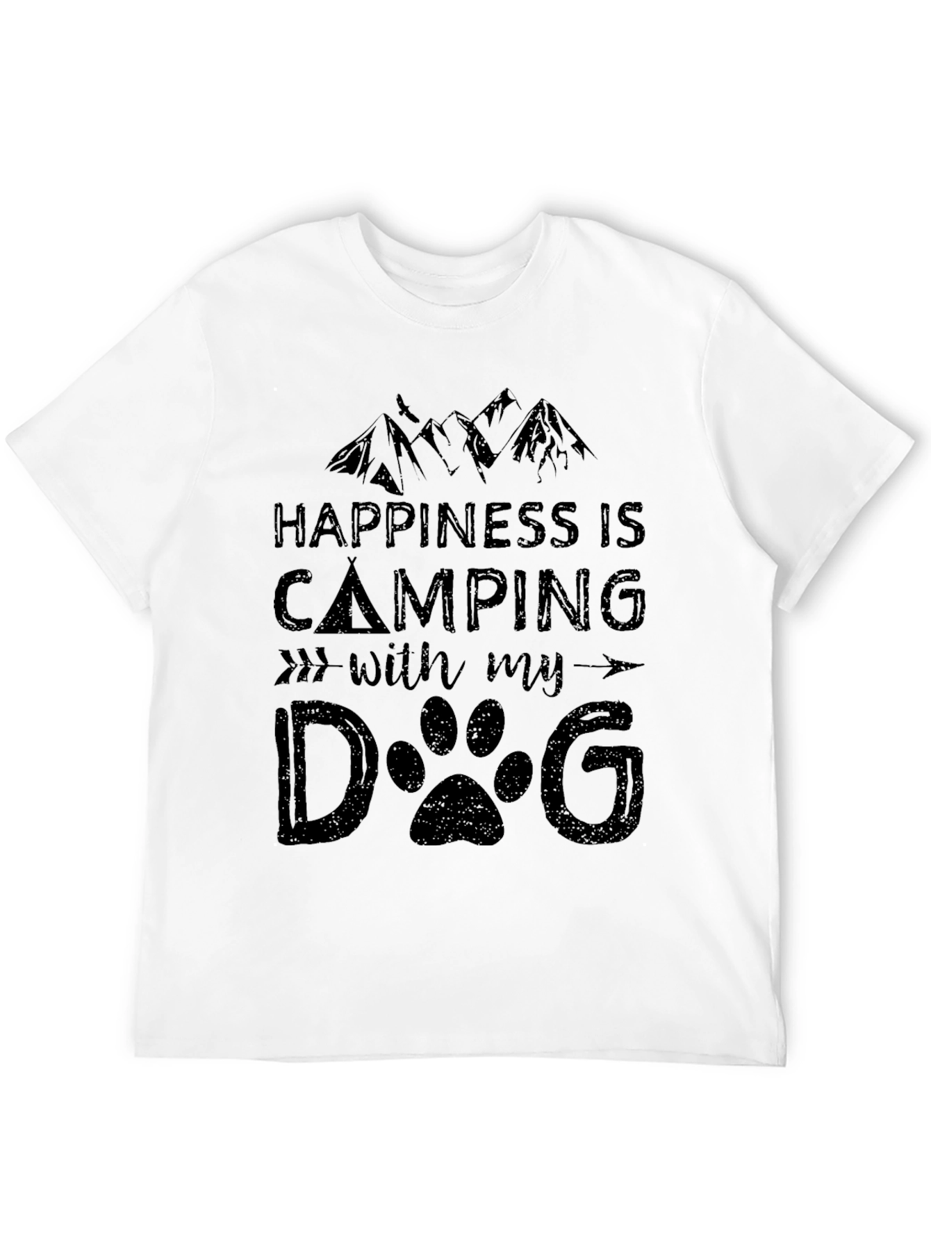 Camping with Dog Graphic T-Shirt