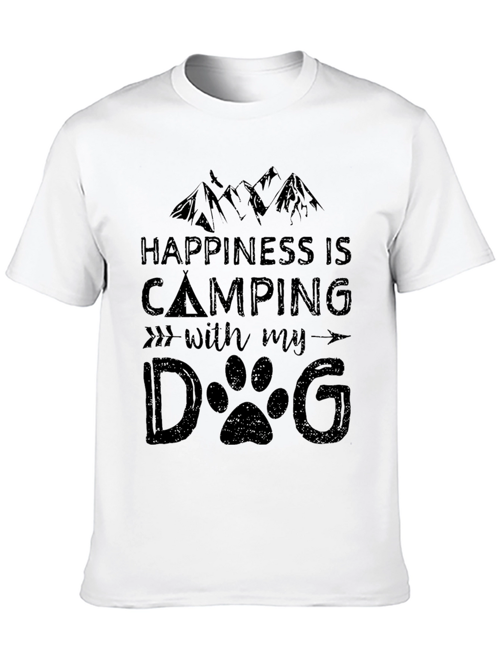 Camping with Dog Graphic T-Shirt