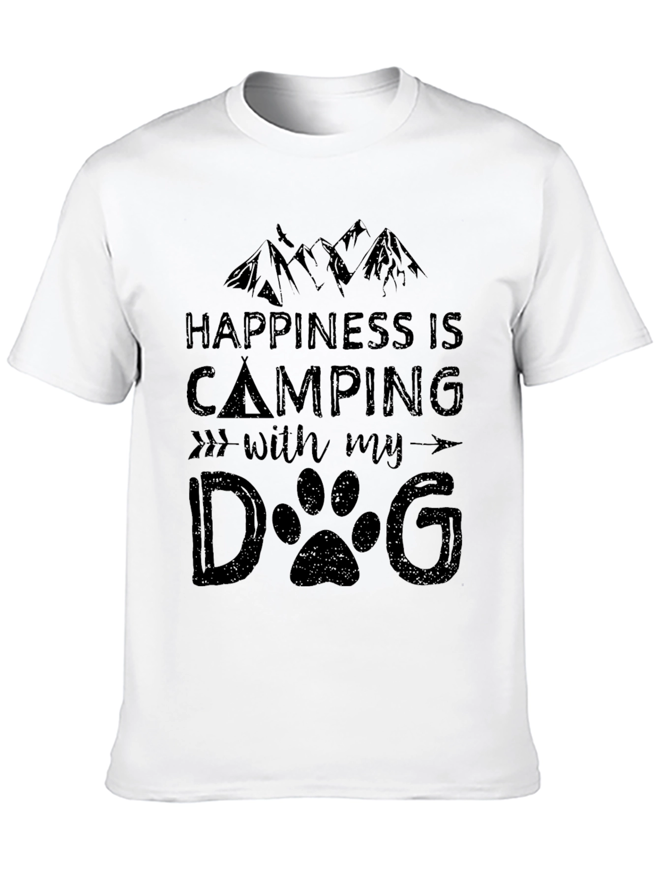 Camping with Dog Graphic T-Shirt