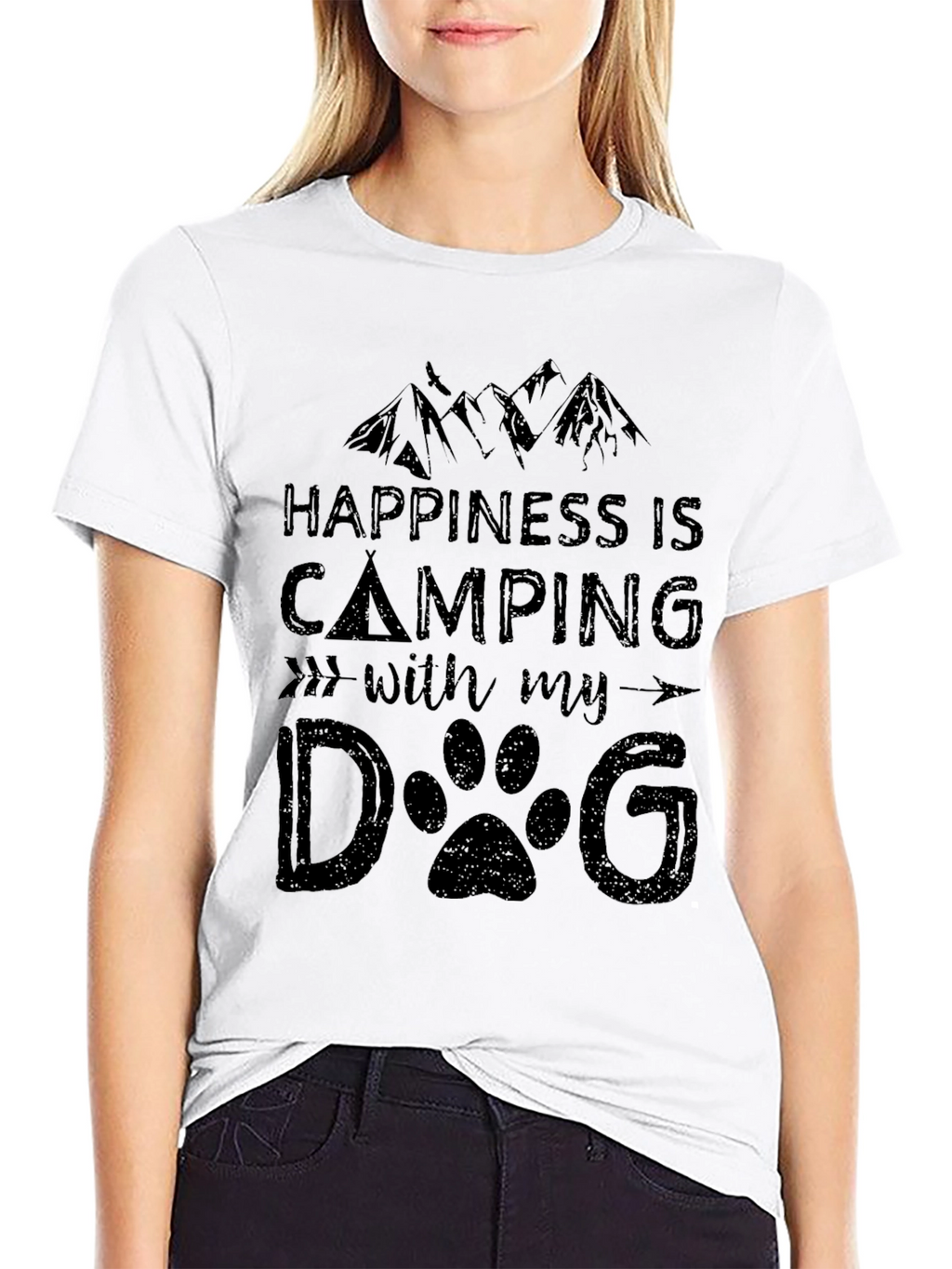 Camping with Dog Graphic T-Shirt