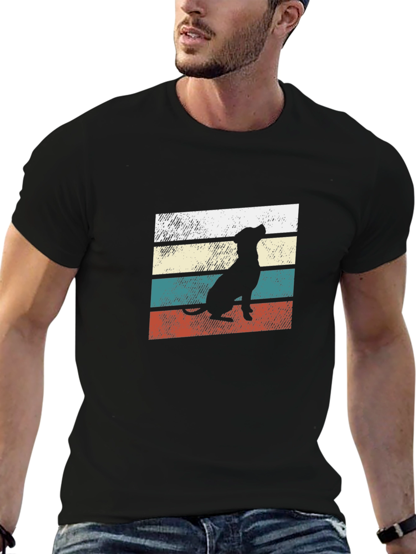 Retro Dog Silhouette T-Shirt - Vintage Style