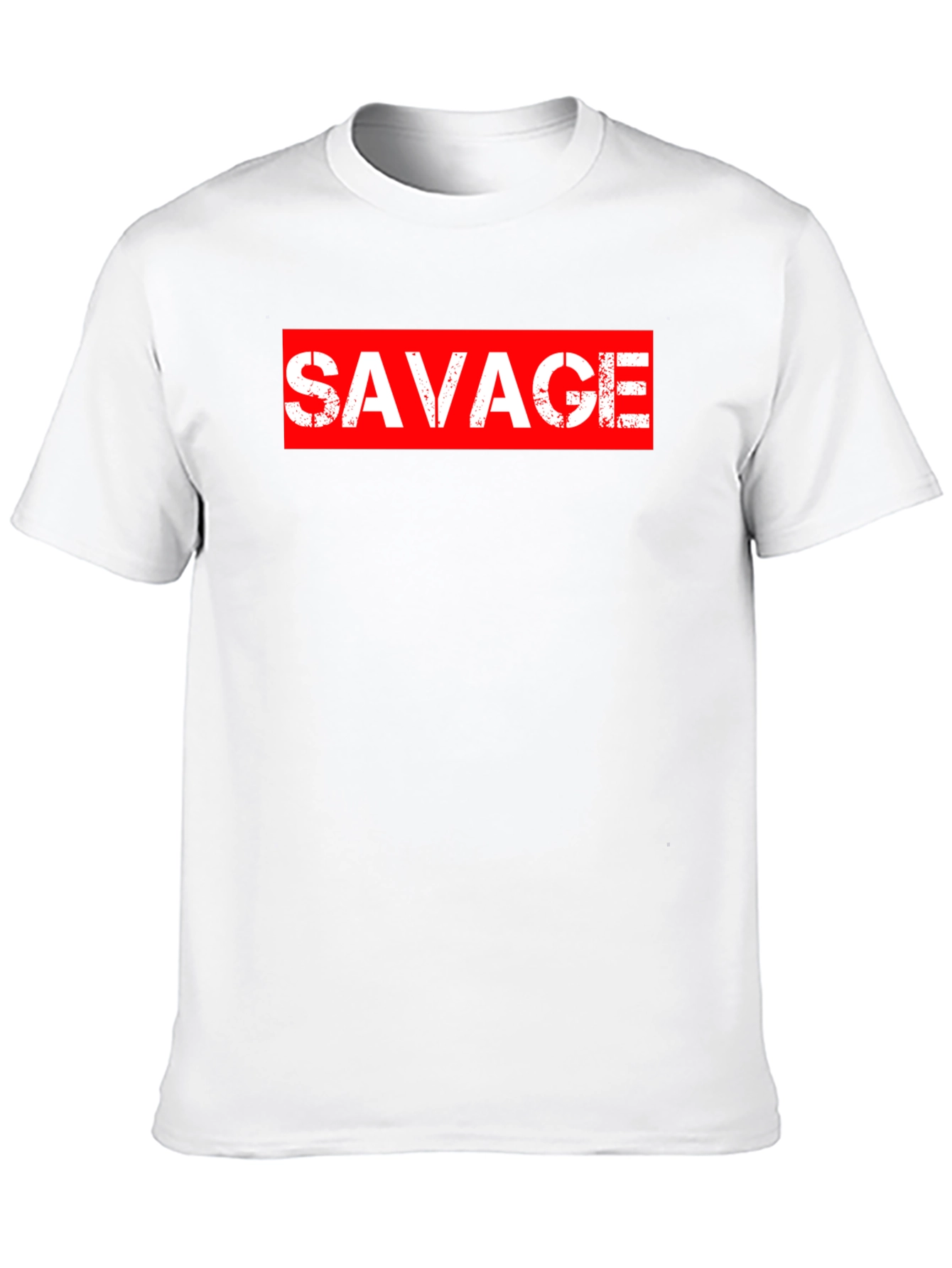 Savage Graphic Print Crewneck T-Shirt - Black