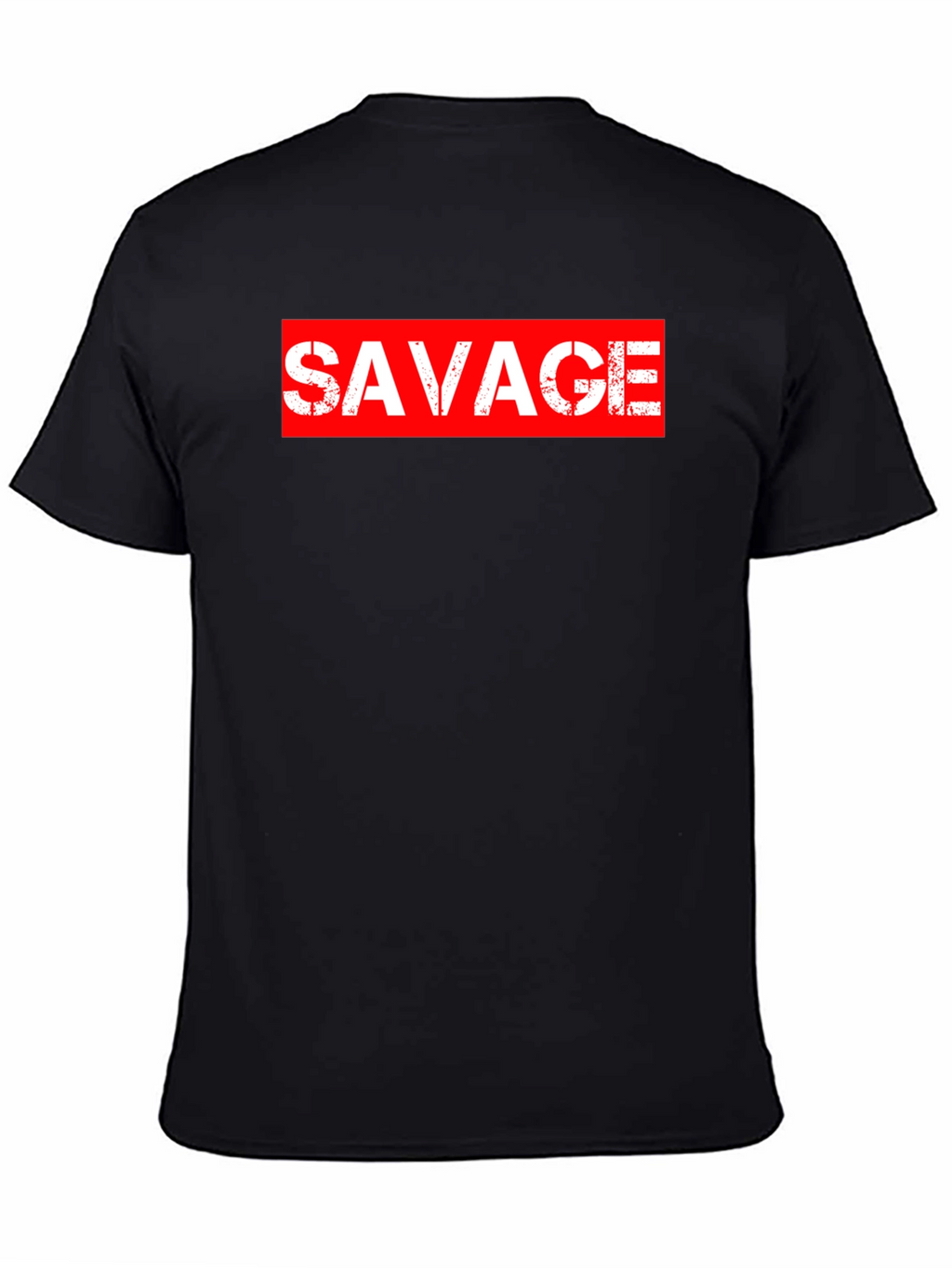 Savage Graphic Print Crewneck T-Shirt - Black